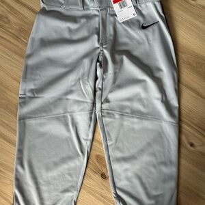 Nike boys L  Gray Athletic baseball Pants NWT